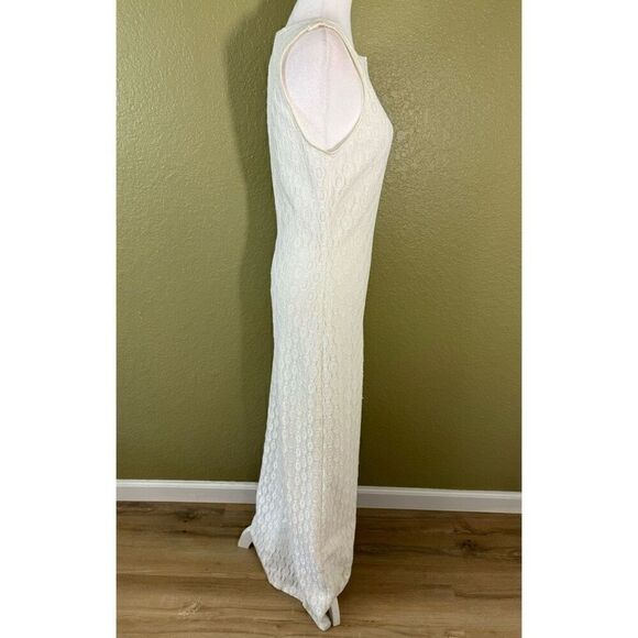 Vintage Rampage Womens L Embroidered Lace Sleeveless Fitted Maxi Dress White 90s - Picture 3 of 7